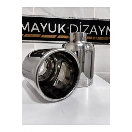 115 Mm Paslanmaz Krom Egzoz Ucu Düz Her Araca Uyumlu 1 Adet