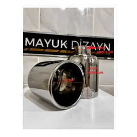 115 Mm Paslanmaz Krom Egzoz Ucu Düz Her Araca Uyumlu 1 Adet
