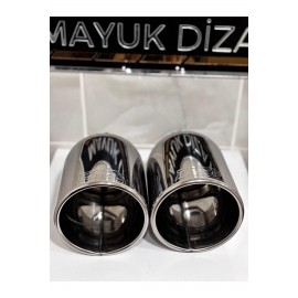 115 Mm Paslanmaz Krom Egzoz Ucu Düz Her Araca Uyumlu 1 Adet