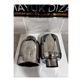 115 Mm Paslanmaz Krom Egzoz Ucu Düz Her Araca Uyumlu 1 Adet