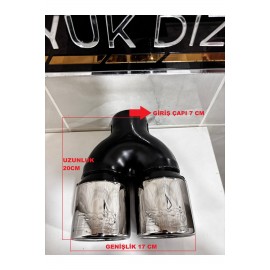 76mm Paslanmaz Krom Egzoz Ucu Düz Eşit Uçlu Çift Çıkışlı Her Araca Uyumlu 1 Adet