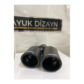 AKRAPOVİC 75MM Kordonlu Karbon ÇİFTLİ Siyah Egzoz Ucu 1 ADET SOL