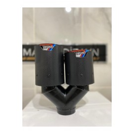 AKRAPOVİC 90mm BMW ÇİZGİLİ M SPORT Karbon Çiftli Siyah Egzoz Ucu 1 ADET SOL