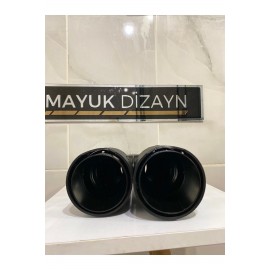 AKRAPOVİC 90mm BMW ÇİZGİLİ M SPORT Karbon Çiftli Siyah Egzoz Ucu 1 ADET SOL