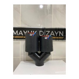 AKRAPOVİC 90mm BMW ÇİZGİLİ M SPORT Karbon Çiftli Siyah Egzoz Ucu 1 ADET SOL