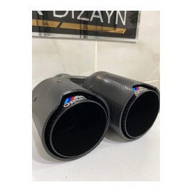 AKRAPOVİC 90mm BMW ÇİZGİSİZ M SPORT Karbon Çiftli Siyah Egzoz Ucu 1 ADET SOL