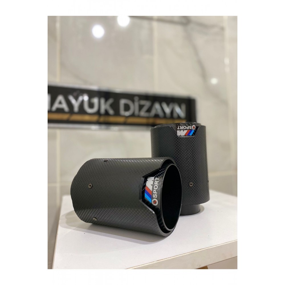 AKRAPOVİC 90mm BMW ÇİZGİSİZ M SPORT Karbon TEKLİ Siyah Egzoz Ucu 2 ADET