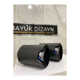 AKRAPOVİC 90mm BMW ÇİZGİSİZ M SPORT Karbon TEKLİ Siyah Egzoz Ucu 2 ADET