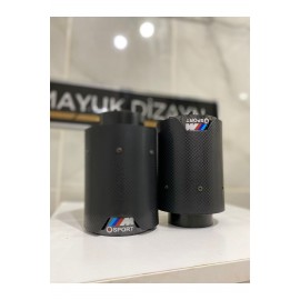 AKRAPOVİC 90mm BMW ÇİZGİSİZ M SPORT Karbon TEKLİ Siyah Egzoz Ucu 2 ADET