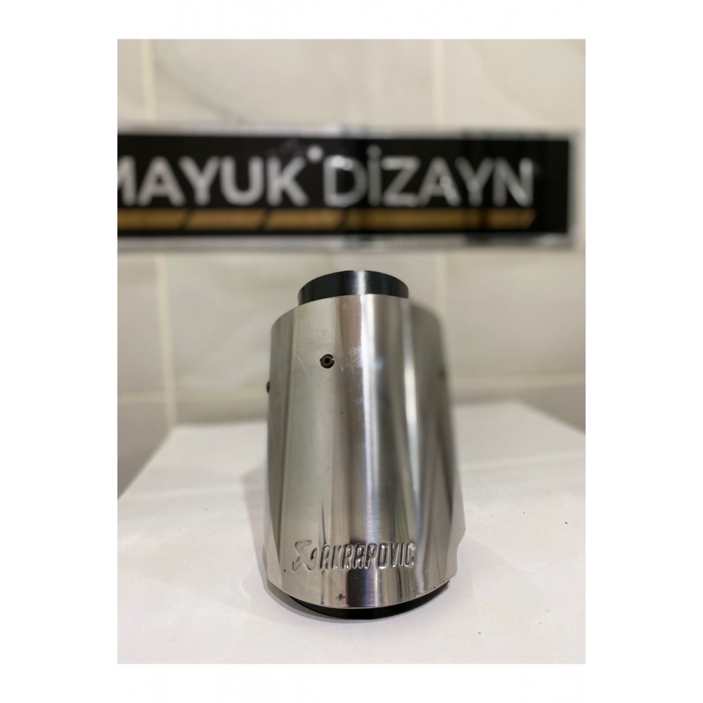 AKRAPOVİC 90mm DIŞI KROM TEKLİ Siyah Egzoz Ucu 1 ADET