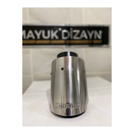 AKRAPOVİC 90mm DIŞI KROM TEKLİ Siyah Egzoz Ucu 1 ADET