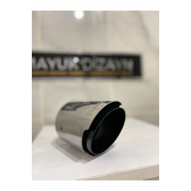 AKRAPOVİC 90mm DIŞI KROM TEKLİ Siyah Egzoz Ucu 1 ADET