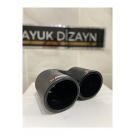 AKRAPOVİC 90mm Kordonlu Karbon Çiftli Siyah Egzoz Ucu 1 ADET SAĞ