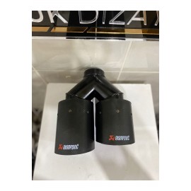 AKRAPOVİC 90mm Kordonlu Karbon Çiftli Siyah Egzoz Ucu SAĞ-SOL SET