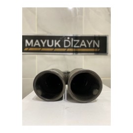 AKRAPOVİC 90mm Kordonlu Karbon Çiftli Siyah Egzoz Ucu SAĞ-SOL SET