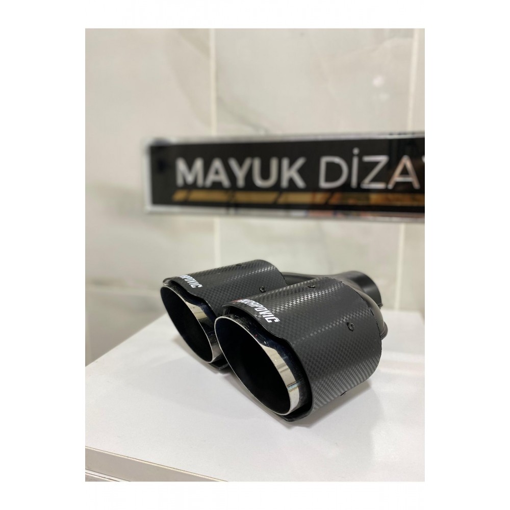 Akrapovic 90mm Krom Çiftli Eşit Egzoz Ucu Her Araca Uyumlu 1 Adet