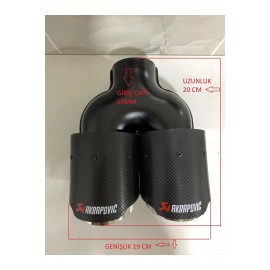Akrapovic 90mm Krom Çiftli Eşit Egzoz Ucu Her Araca Uyumlu 1 Adet