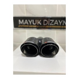 Akrapovic 90mm Krom Çiftli Eşit Egzoz Ucu Her Araca Uyumlu 1 Adet