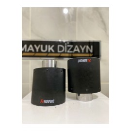 AKRAPOVİC SLK YASSI Kordonlu Karbon TEKLİ Siyah Egzoz Ucu 2 ADET