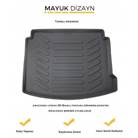 Audi A3 HB 3D Bagaj Havuzu (2013+)  ÜCRETSİZ KARGO --MAYUK DİZAYN--