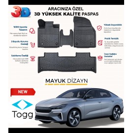 TOGG T10F 2025+ MYK 3D Havuzlu Paspas Seti