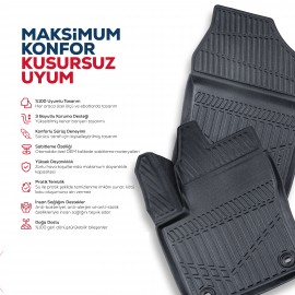 TOGG T10F 2025+ MYK 3D Havuzlu Paspas Seti