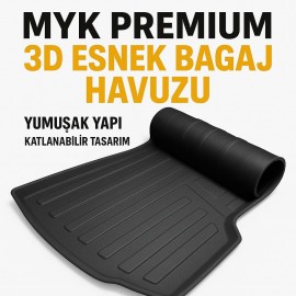 Volkswagen Polo 2021 Sonrası MYK 3D Premium Yumuşak Bagaj Havuzu